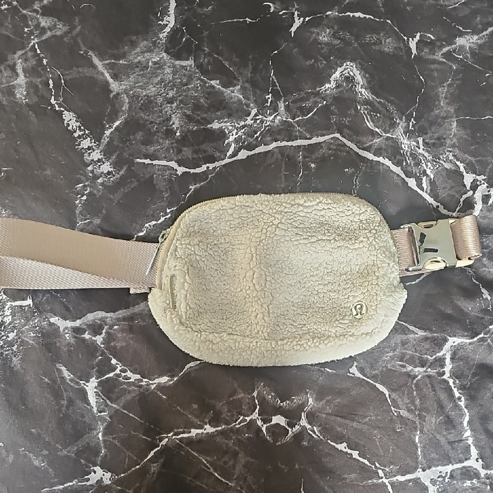 Lululemon Cream Sherpa Belt Bag